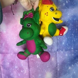 Baby Bop and BJ from Barney stuffed animals